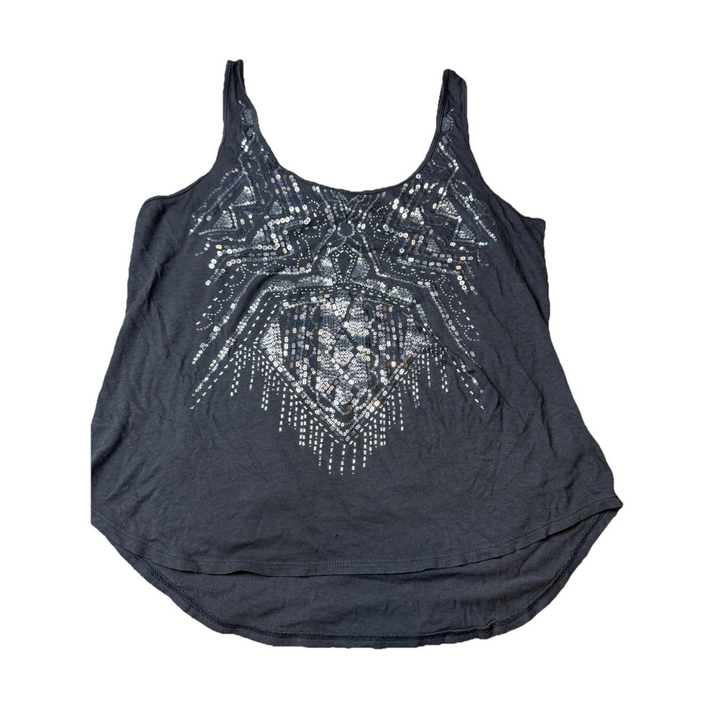 Black Velvet Tank Top M with Sequins Glam Goth Witchy Office Siren 90  Mob Wife